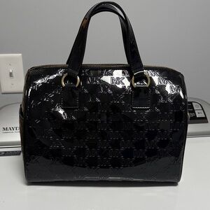 Michael Kors Glossy Black Satchel